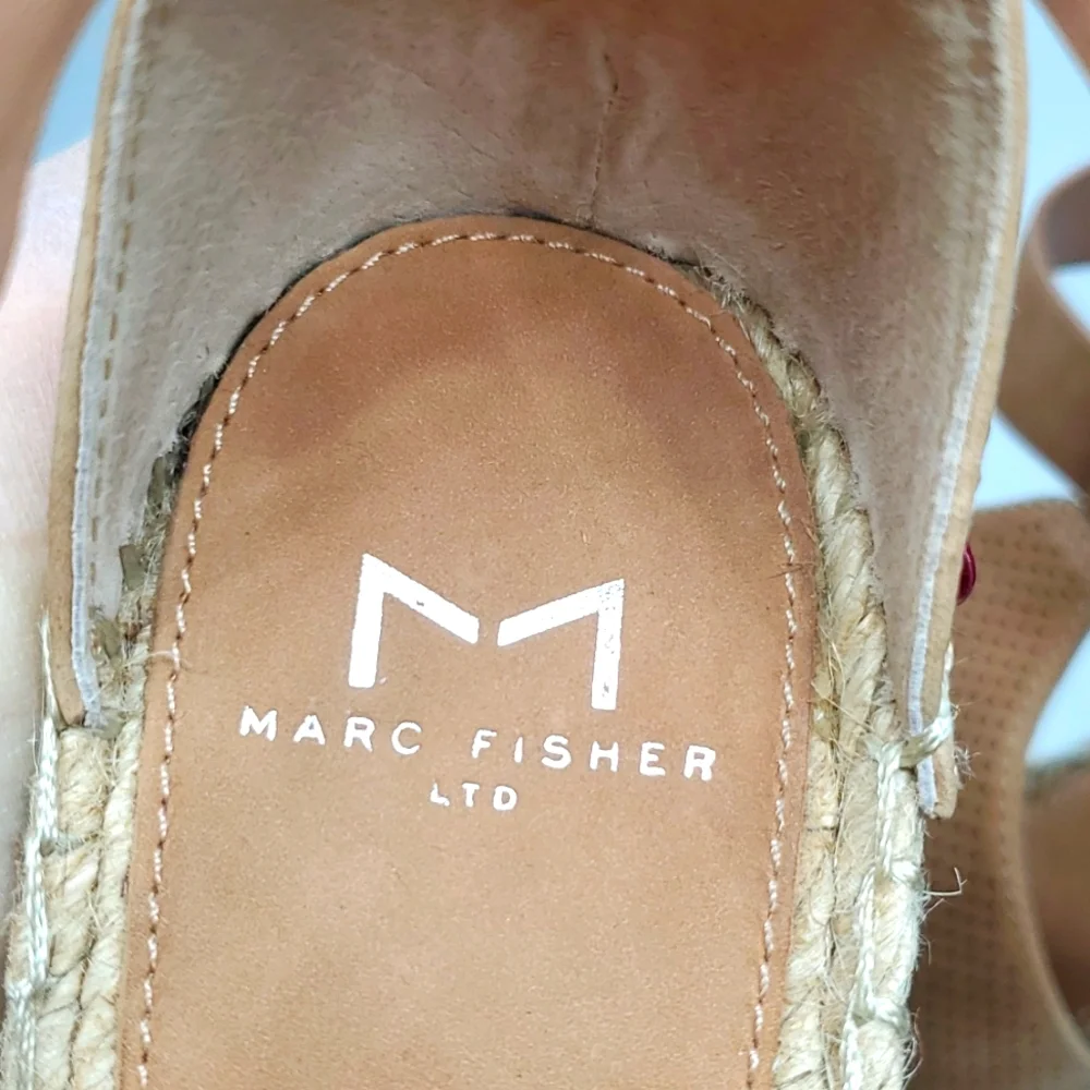 Marc Fisher MLANNIE Ankle Strap Platform Espadrilles 6M